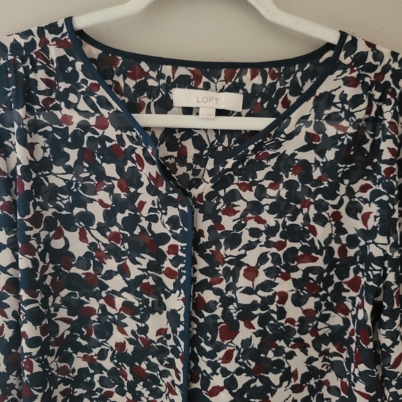 Loft Sheer Floral Top, Size Medium - Picture 2 of 4